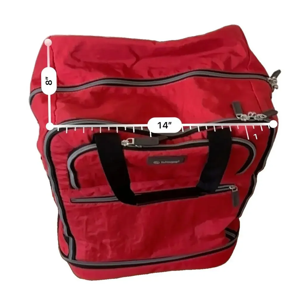 Biaggi ZipSak 27” Foldable Spinner Duffle Luggage Red 631127 Rolling Suitcase